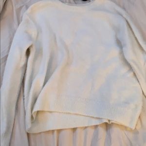 White fluffy sweater